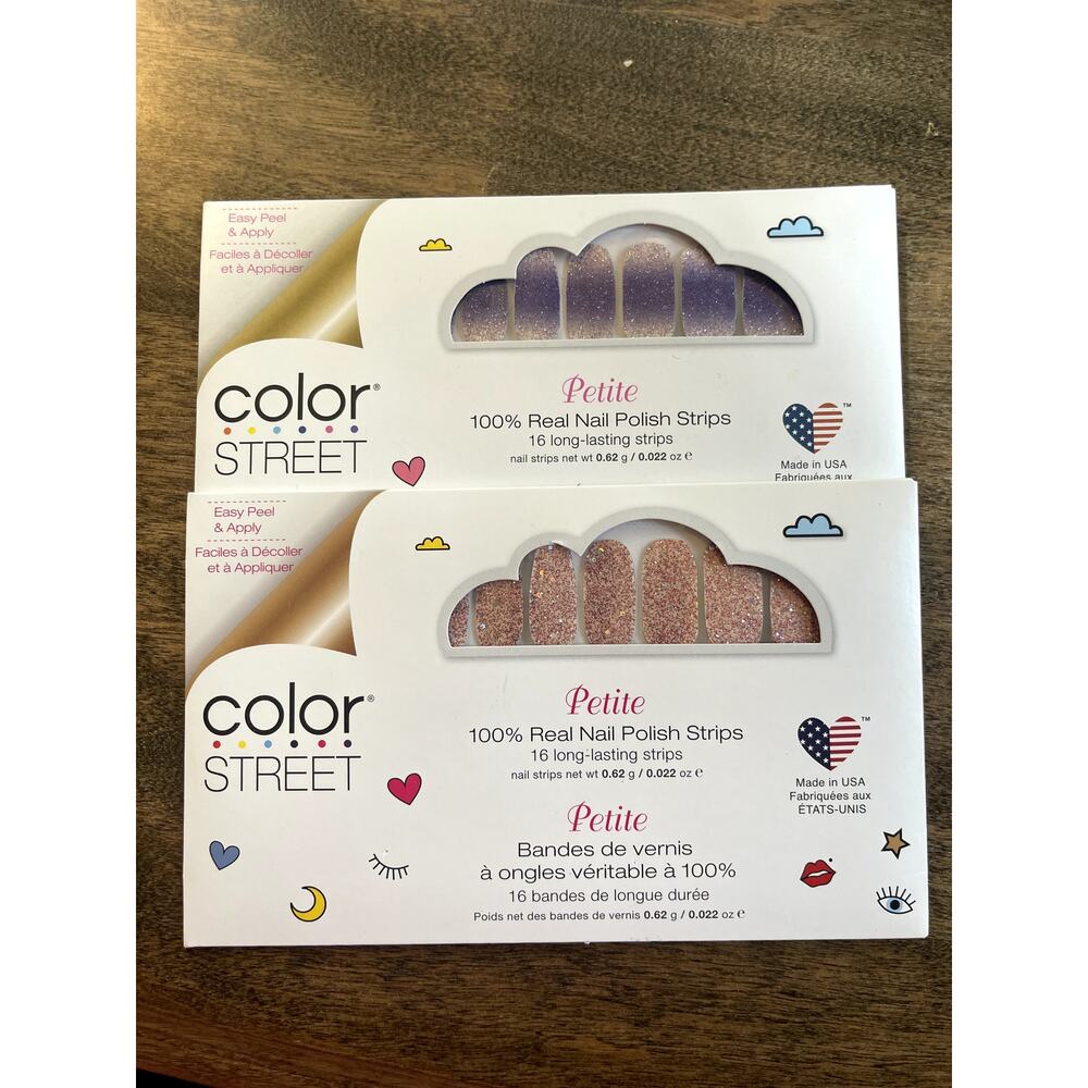 Color Street Petite Nail Strips, Achieve Grapeness and Gliterally Can't